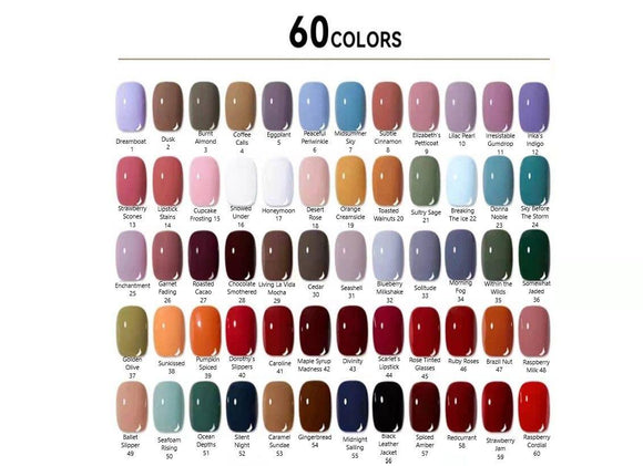 Solid Gel Color Collection - 60 Colors